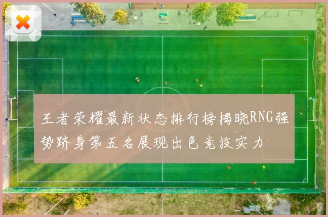 王者荣耀最新状态排行榜揭晓RNG强势跻身第五名展现出色竞技实力